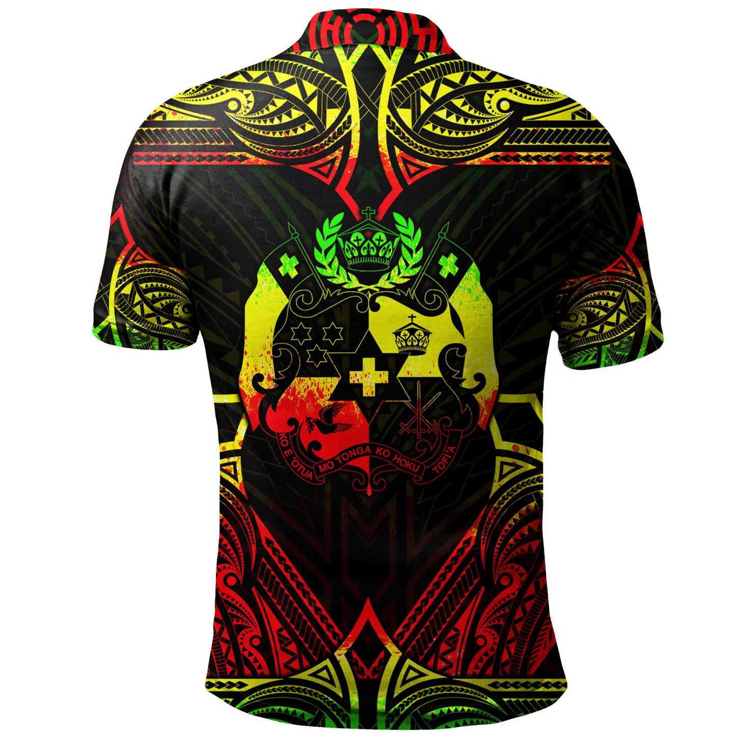 Tonga Custom Personalised Polo Shirt Coat Of Arms With Patterns Reggae Color