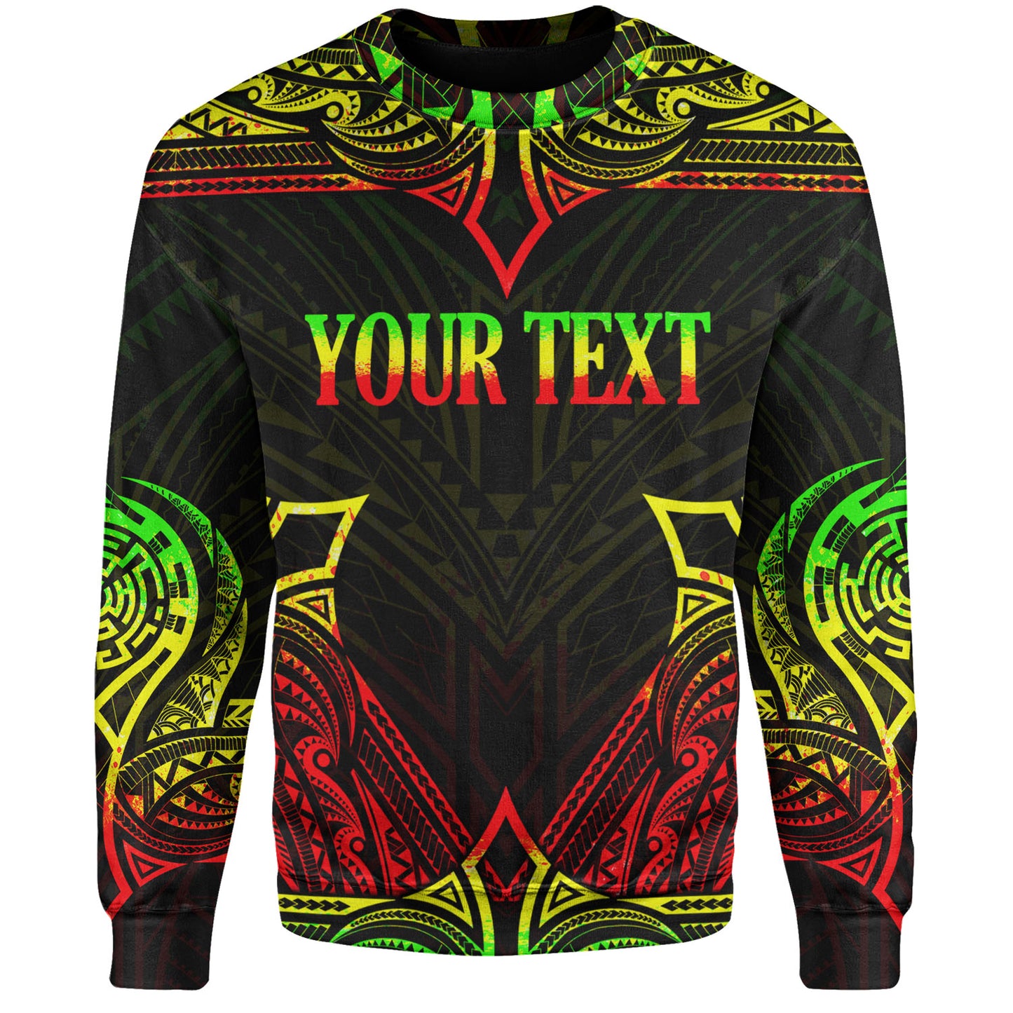 Tonga Custom Personalised Sweatshirt Coat Of Arms With Patterns Reggae Color