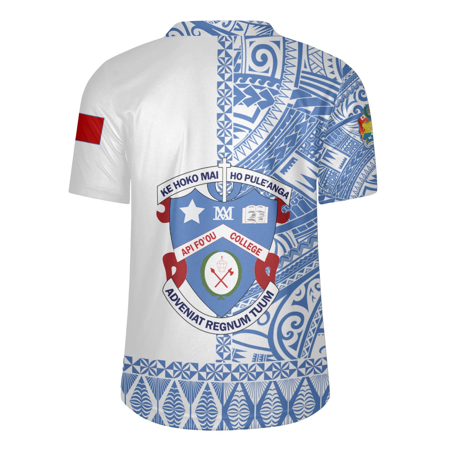 Tonga Custom Personalised Rugby Jersey Apifo'ou College Simple Ngatu Patterns