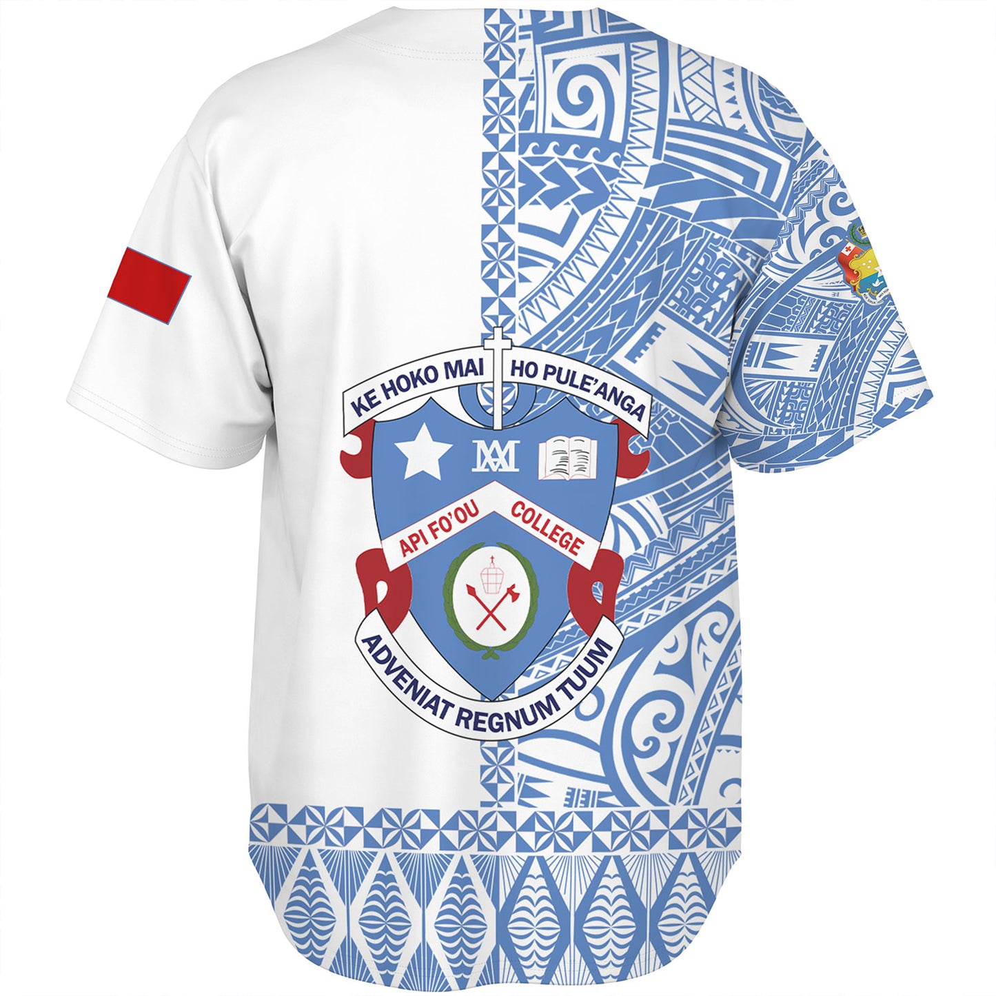 Tonga Custom Personalised Baseball Shirt Apifo'ou College Simple Ngatu Patterns