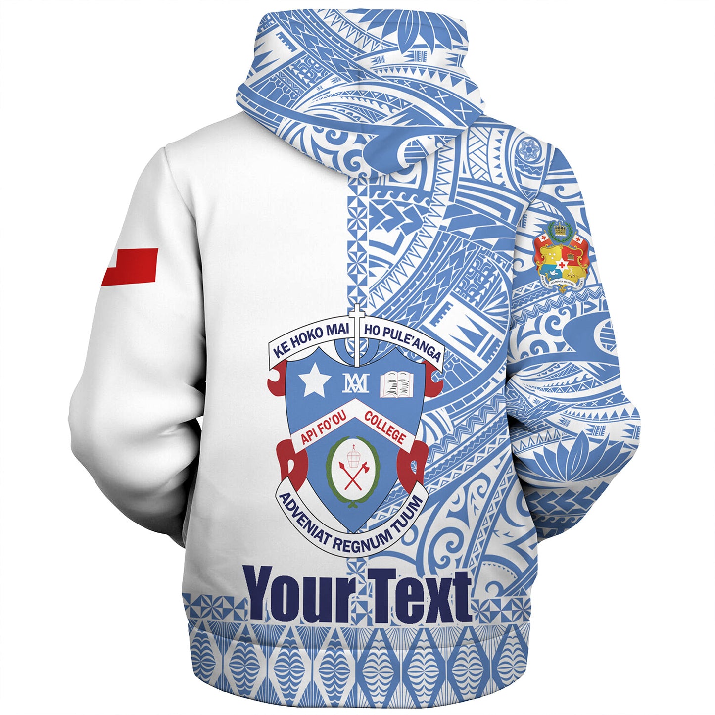 Tonga Custom Personalised Sherpa Hoodie Apifo'ou College Simple Ngatu Patterns