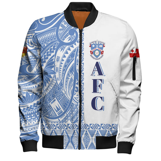 Tonga Custom Personalised Bomber Jacket Apifo'ou College Simple Ngatu Patterns