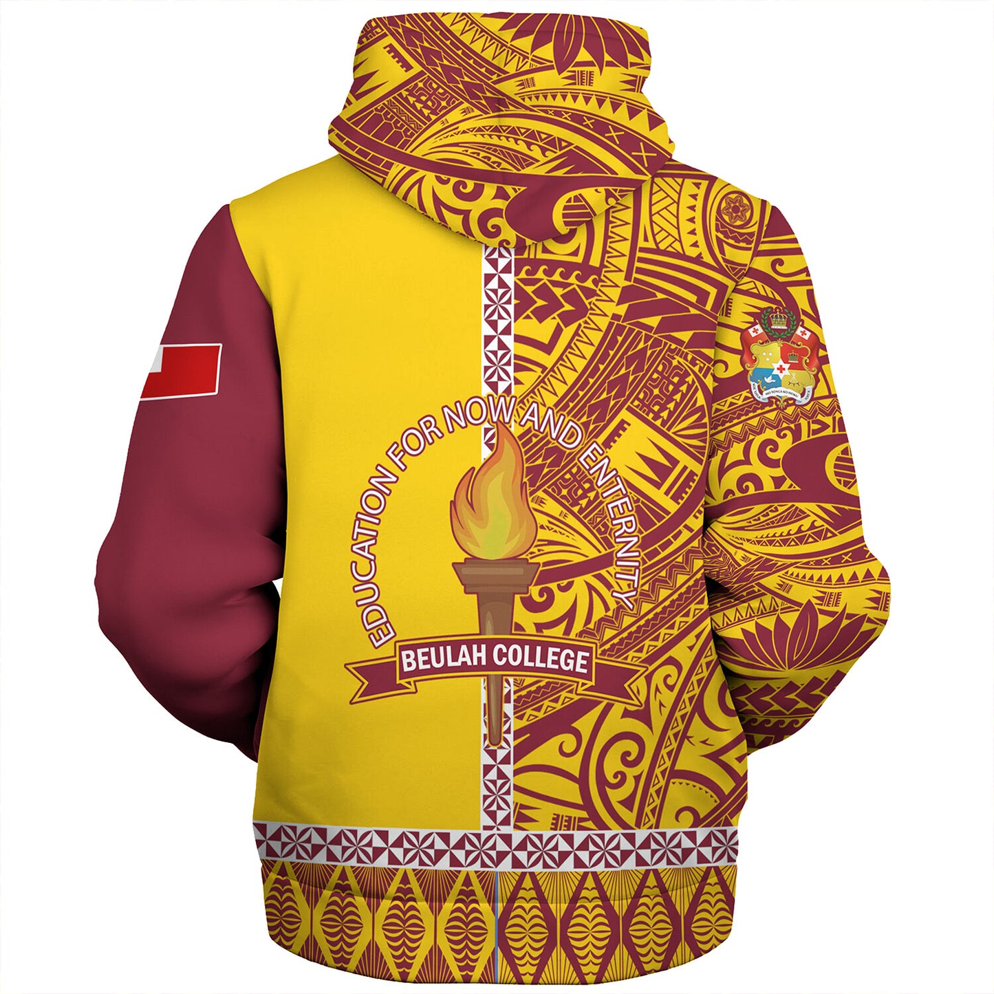 Tonga Custom Personalised Sherpa Hoodie Beulah College Simple Ngatu Patterns