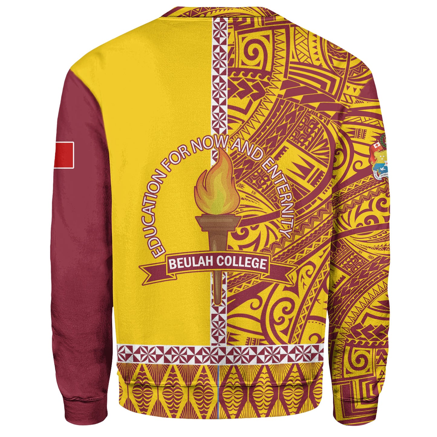 Tonga Custom Personalised Sweatshirt Beulah College Simple Ngatu Patterns