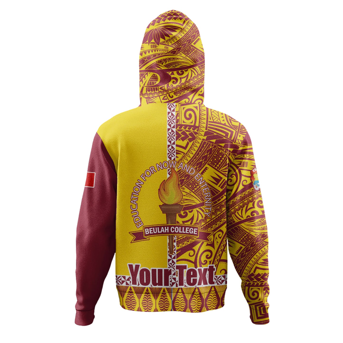 Tonga Custom Personalised Hoodie Beulah College Simple Ngatu Patterns