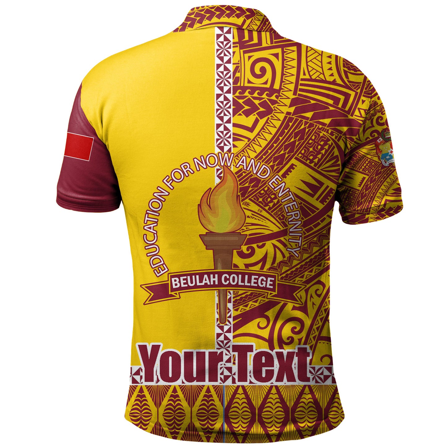 Tonga Custom Personalised Polo Shirt Beulah College Simple Ngatu Patterns