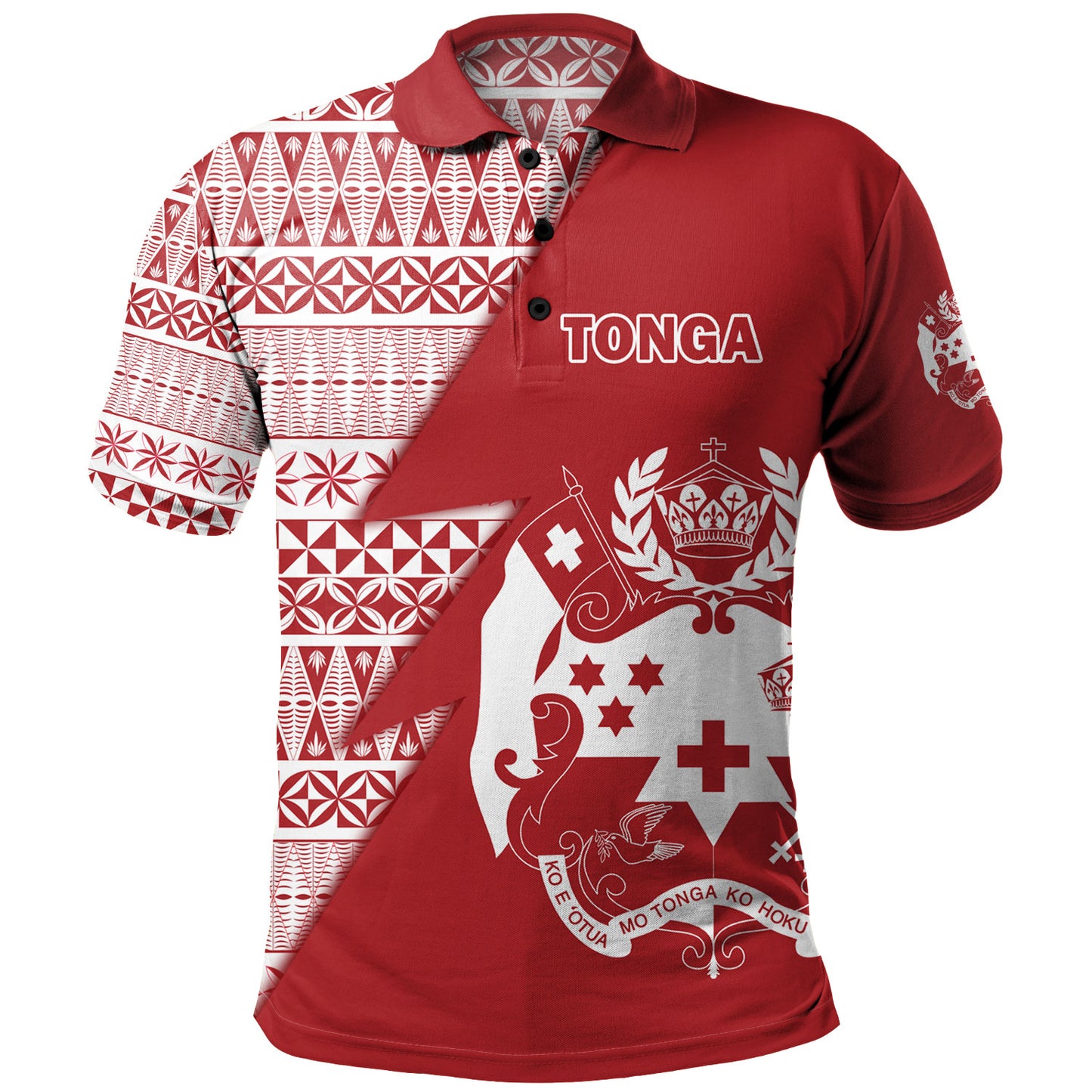 Tonga Custom Personalised Polo Shirt Flash Style