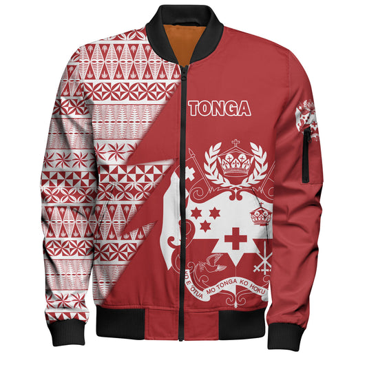 Tonga Custom Personalised Bomber Jacket Flash Style