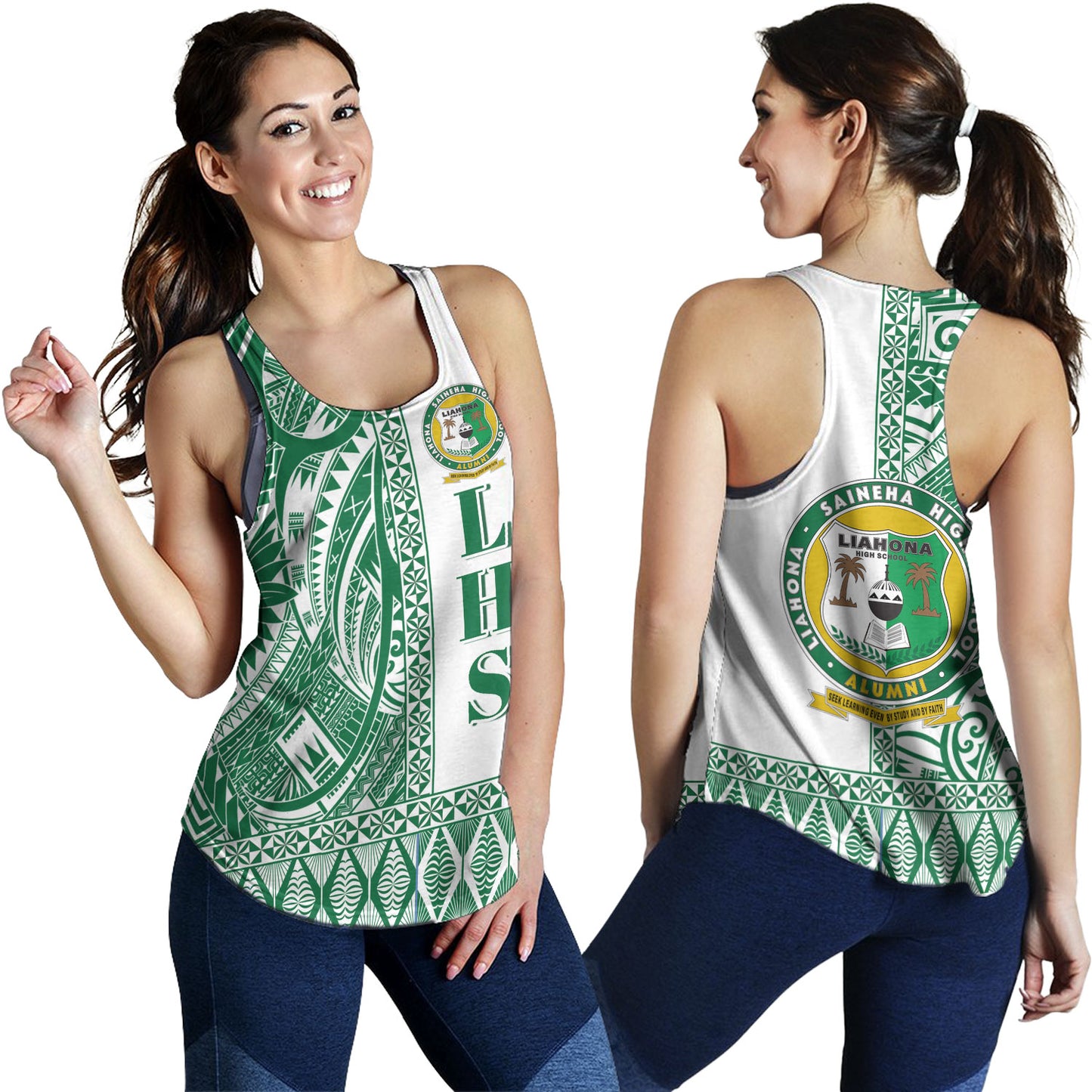 Tonga Custom Personalised Women Tank Liahona High School Simple Ngatu Patterns