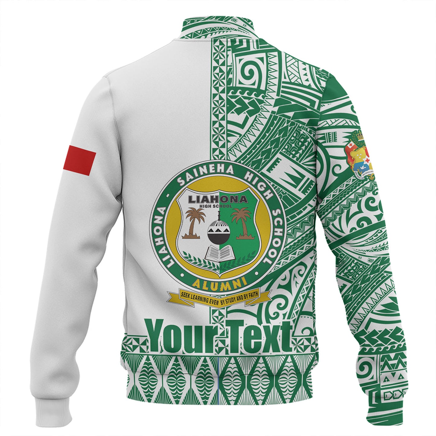 Tonga Custom Personalised Baseball Jacket Liahona High School Simple Ngatu Patterns