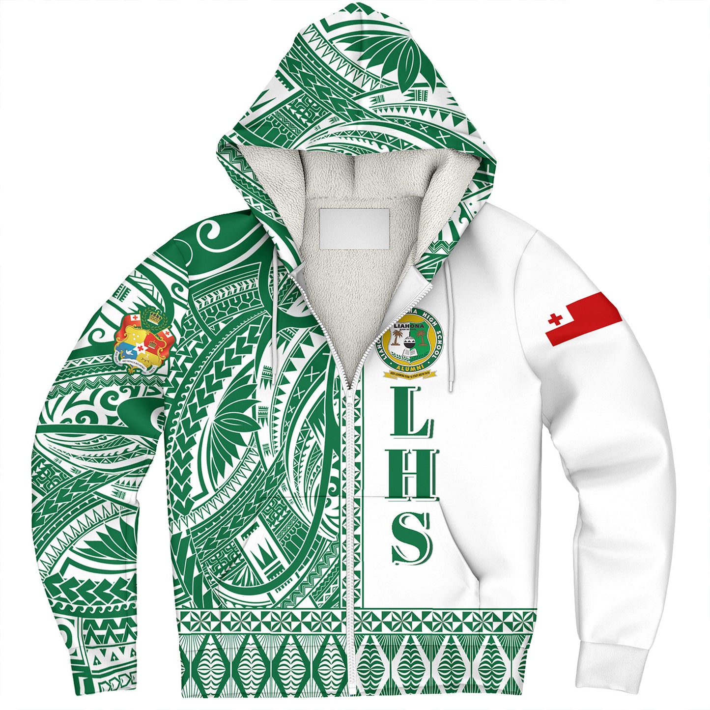 Tonga Custom Personalised Sherpa Hoodie Liahona High School Simple Ngatu Patterns