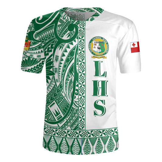Tonga Custom Personalised Rugby Jersey Liahona High School Simple Ngatu Patterns