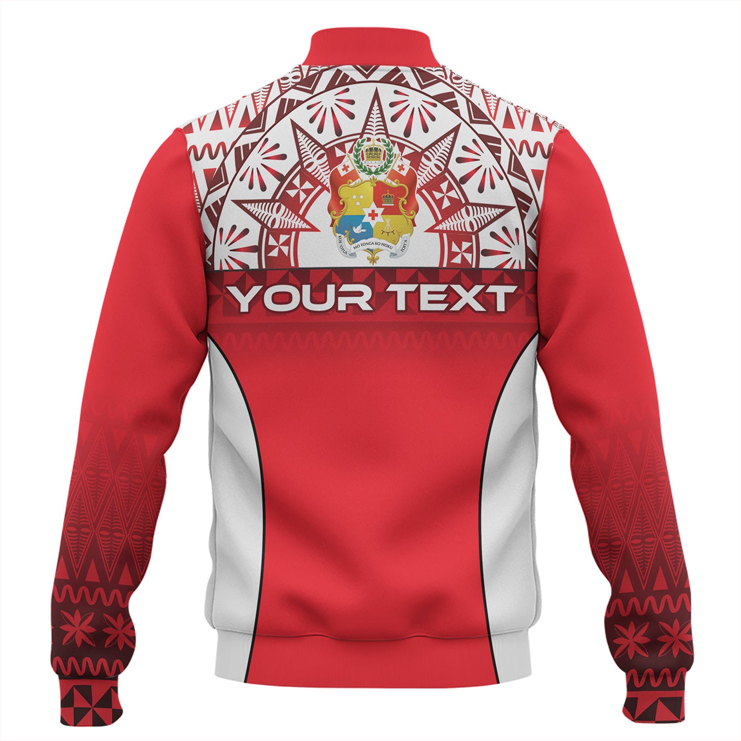 Tonga Custom Personalised Baseball Jacket Map Tongan Ngatu Gradient Style