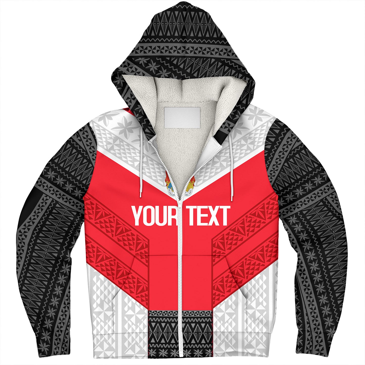 Tonga Custom Personalised Sherpa Hoodie Mate Ma'a Tonga Ngatu Patterns