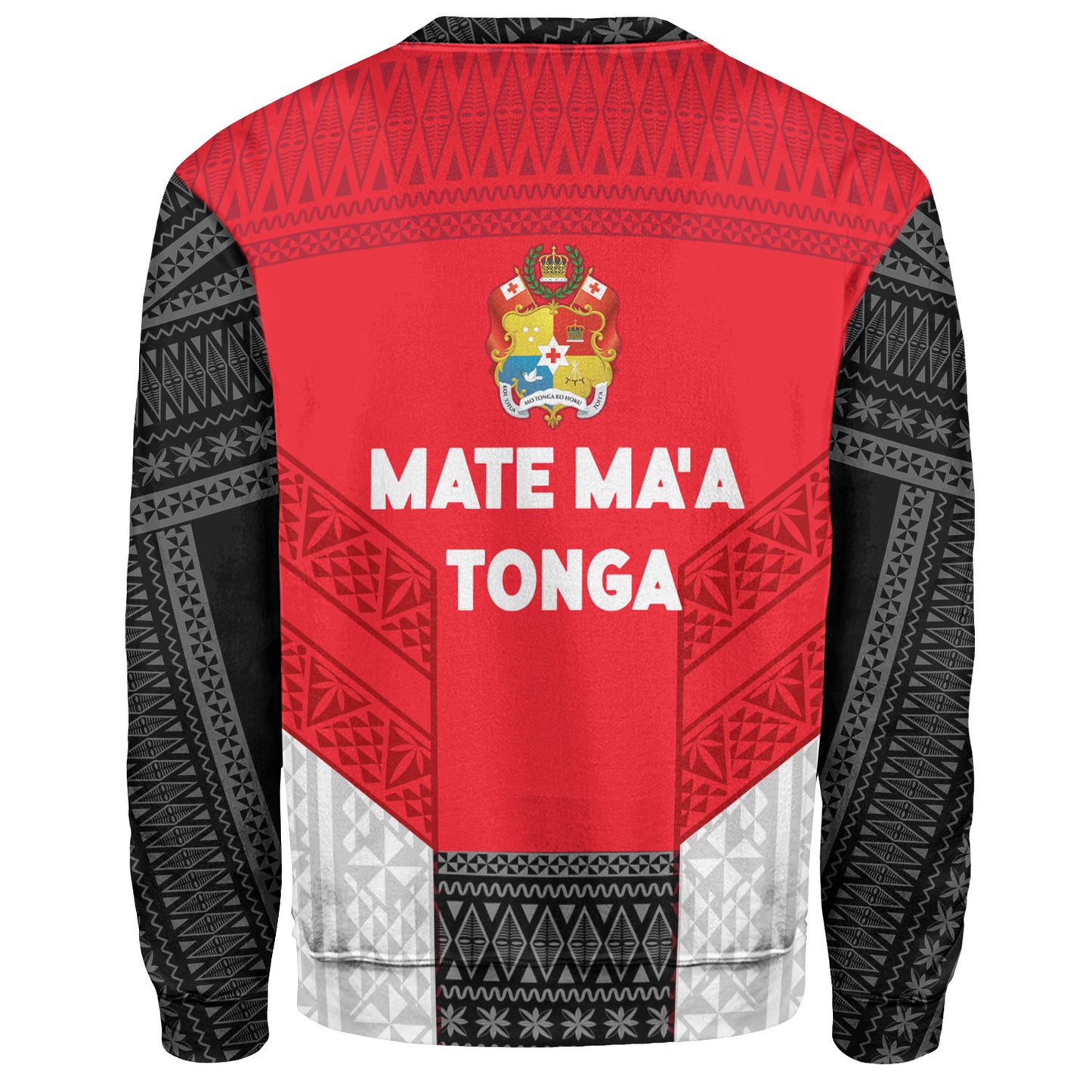 Tonga Custom Personalised Sweatshirt Mate Ma'a Tonga Ngatu Patterns
