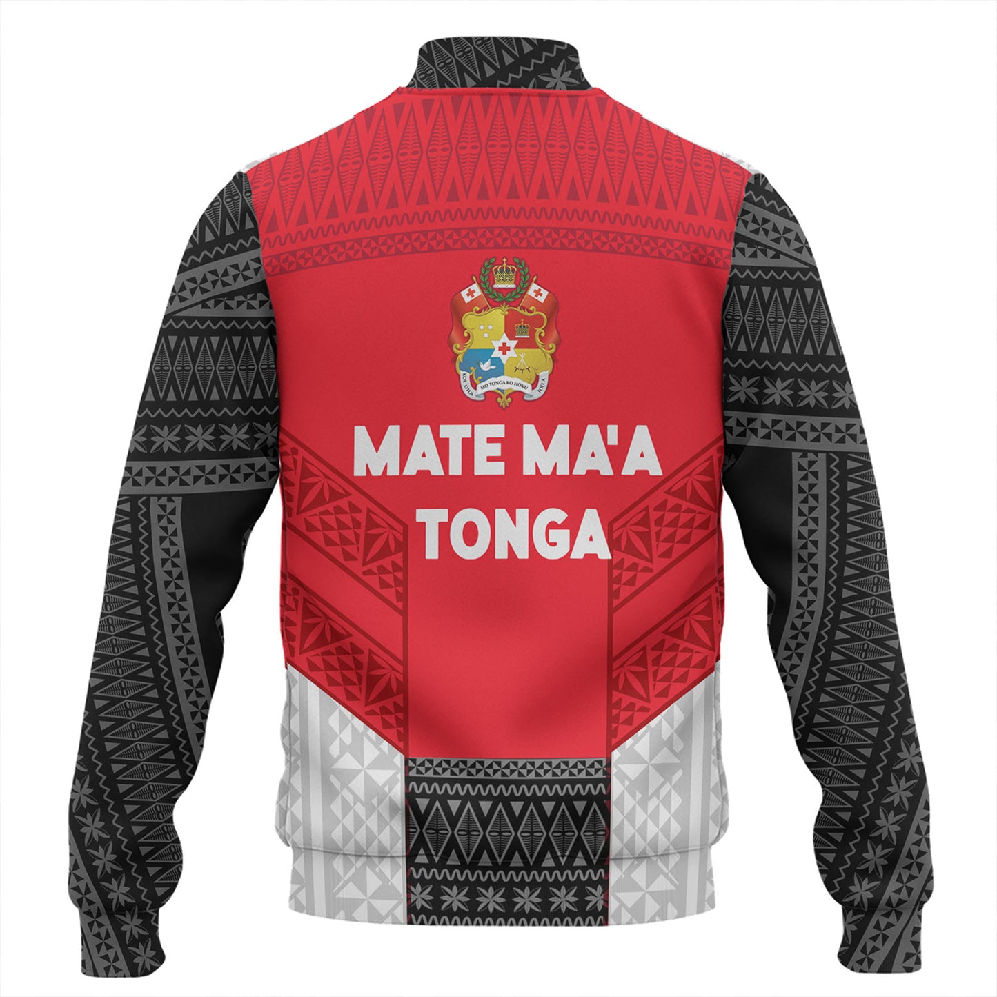 Tonga Custom Personalised Baseball Jacket Mate Ma'a Tonga Ngatu Patterns