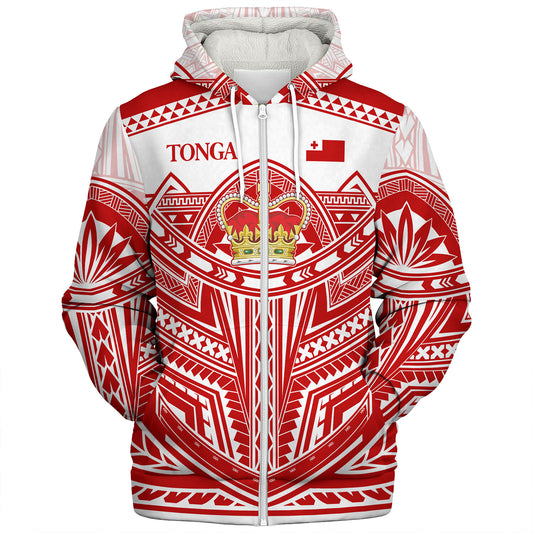 Tonga Sherpa Hoodie Seal Tribal Flag Color Design