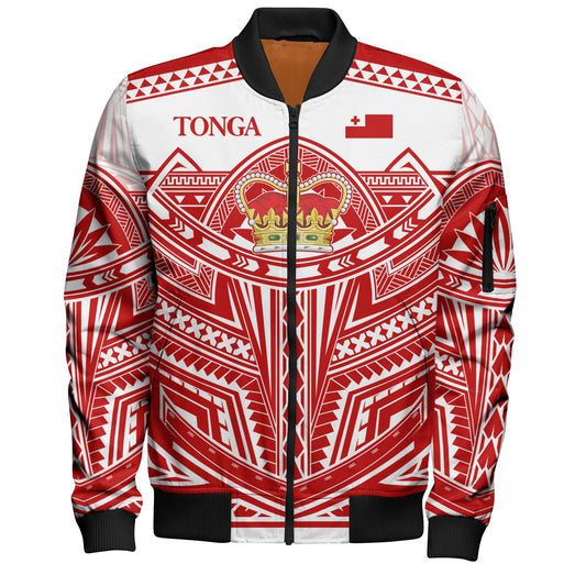 Tonga Bomber Jacket Seal Tribal Flag Color Design