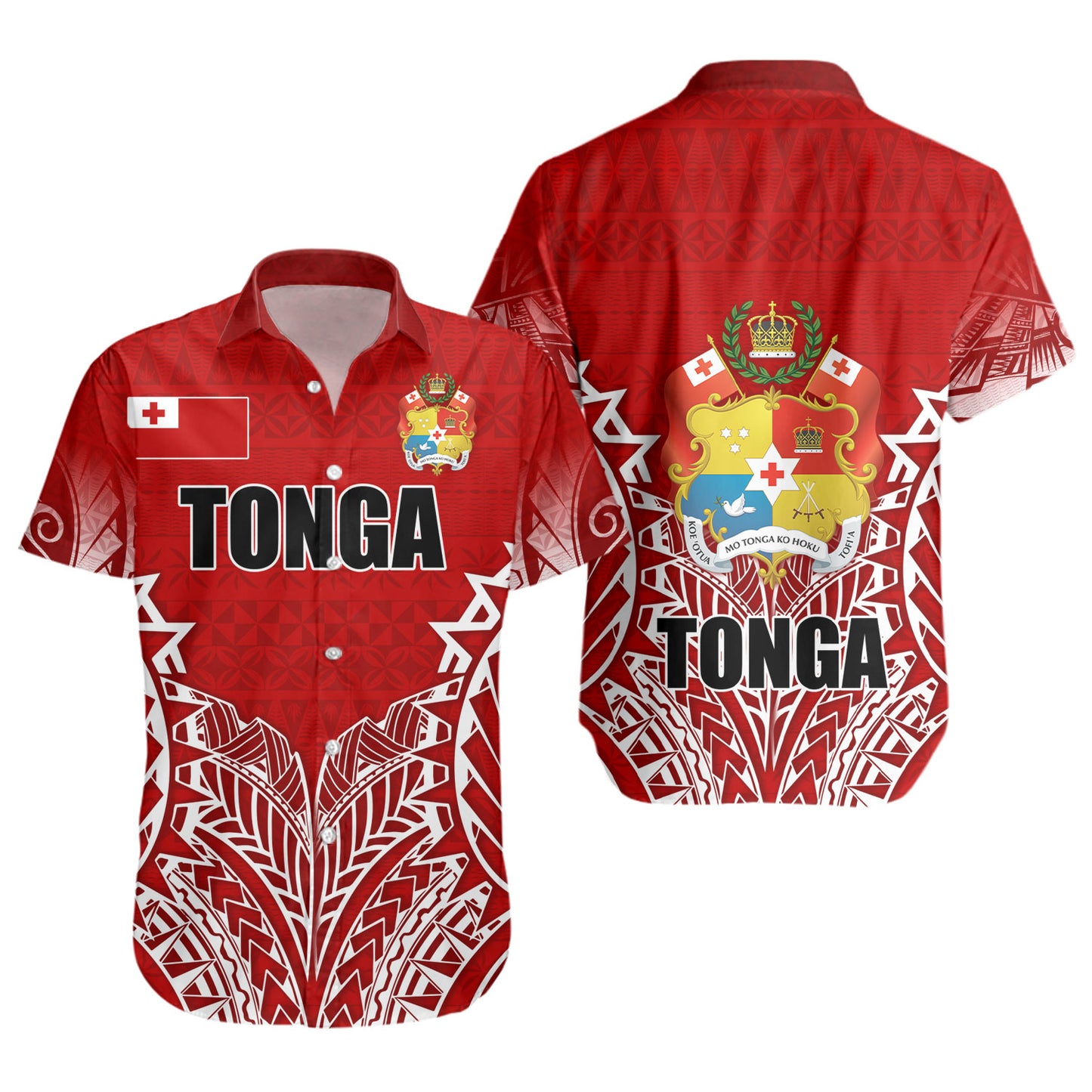 Tonga Custom Personalised Short Sleeve Shirt Seal With Flag Style