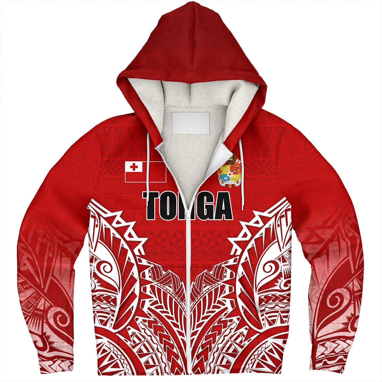 Tonga Custom Personalised Sherpa Hoodie Seal With Flag Style