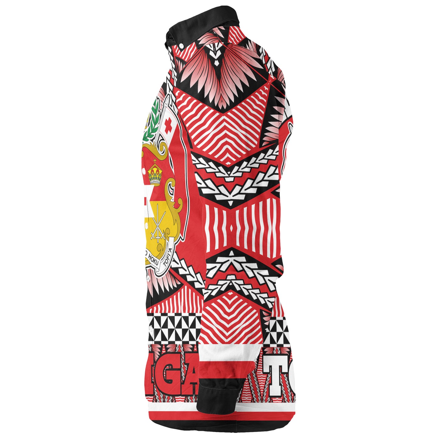 Tonga Long Sleeve Shirt Tonga Kingdom Tongan Ngatu Style