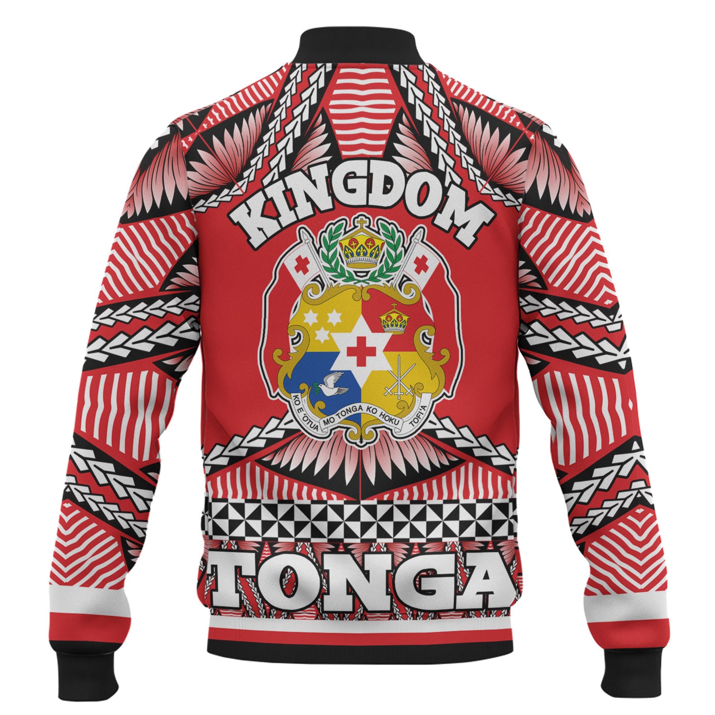 Tonga Baseball Jacket Tonga Kingdom Tongan Ngatu Style