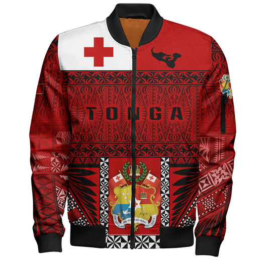 Tonga Custom Personalised Bomber Jacket Tonga Ngatu Special Design
