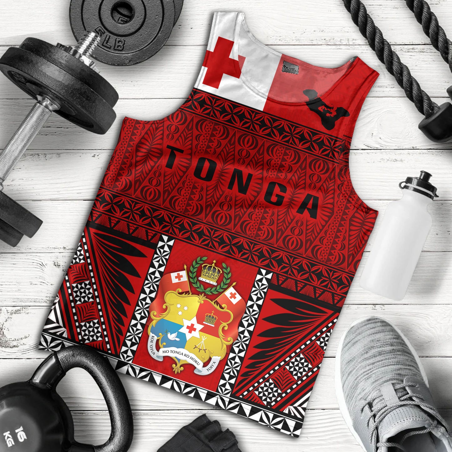 Tonga Custom Personalised Tank Top Tonga Ngatu Special Design