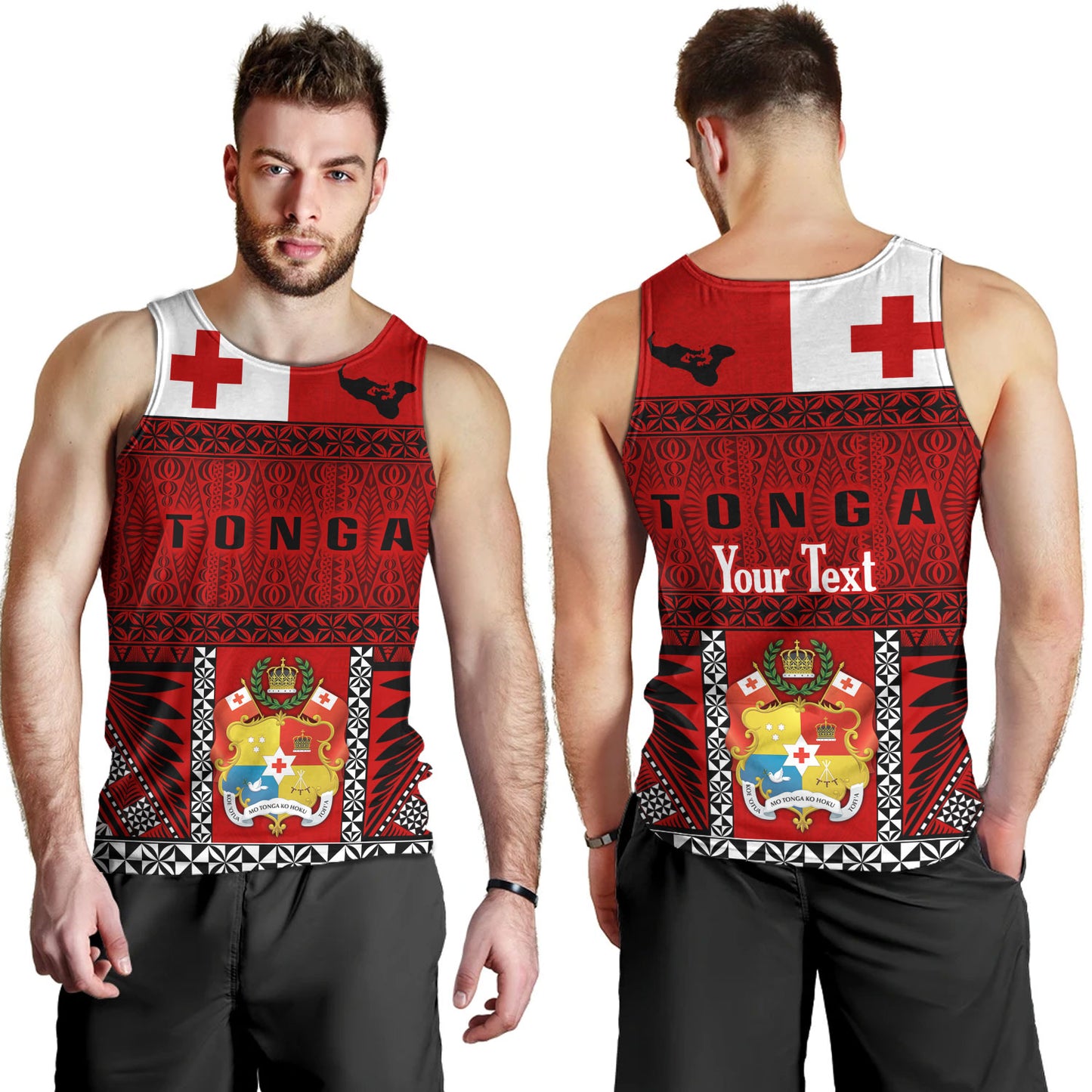 Tonga Custom Personalised Tank Top Tonga Ngatu Special Design