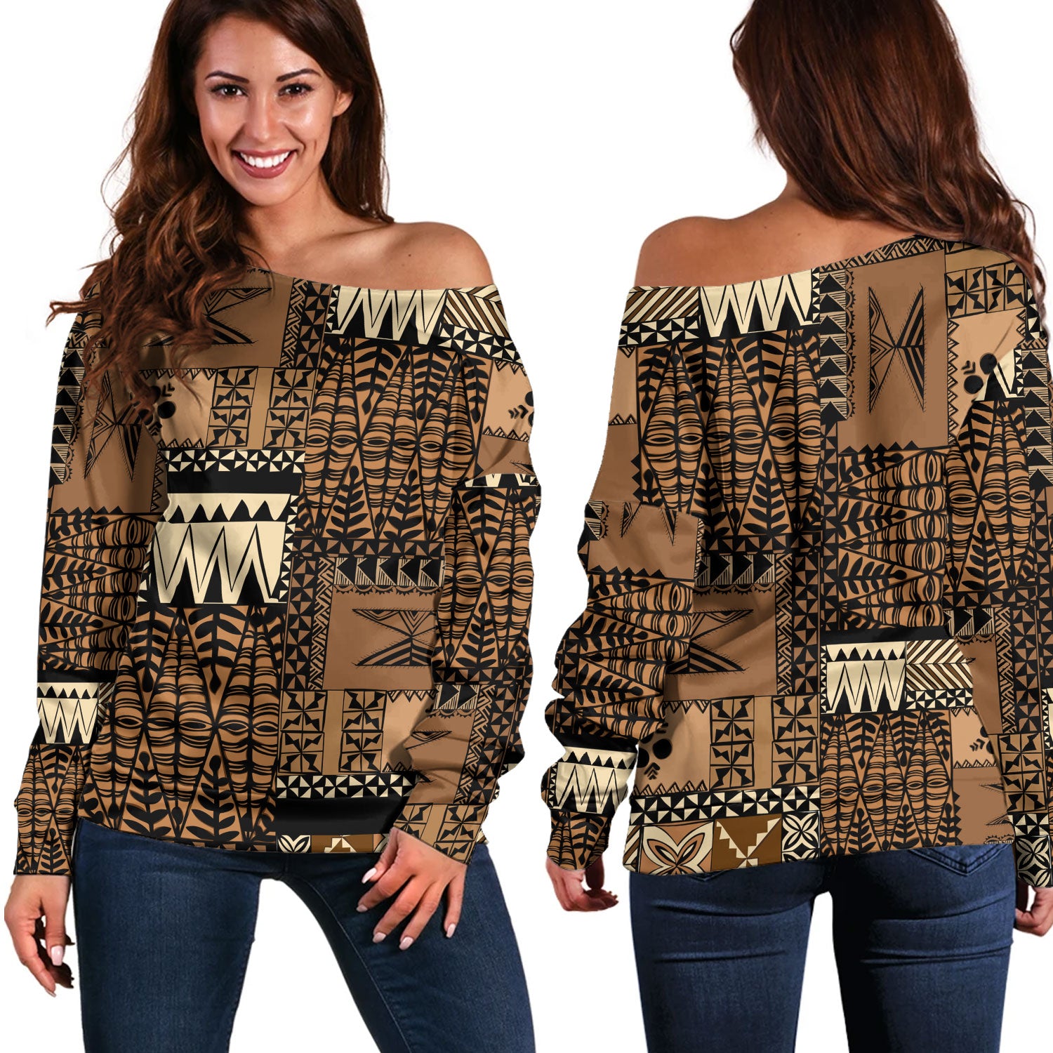 Tonga Off Shoulder Sweatshirt Tonga Siapo