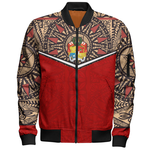 Tonga Bomber Jacket Tongan Ngatu Design