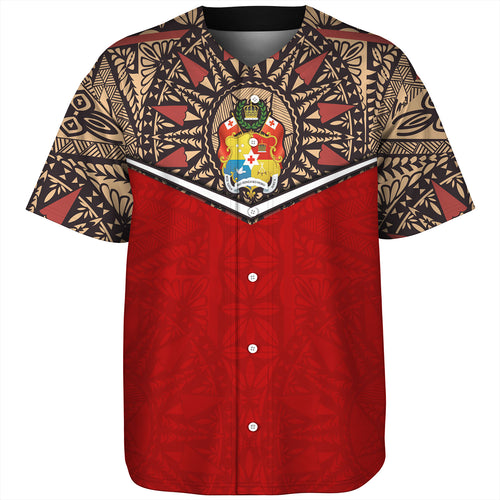Tonga Baseball Shirt Tongan Ngatu Design