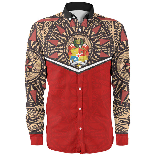 Tonga Long Sleeve Shirt Tongan Ngatu Design