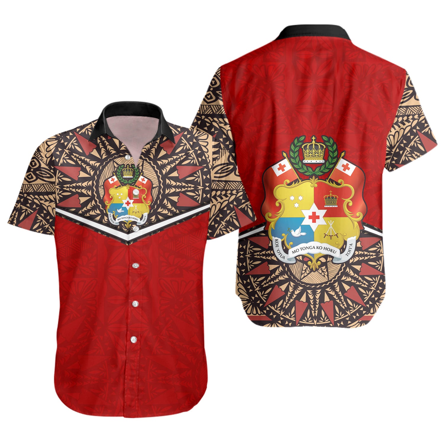 Tonga Short Sleeve Shirt Tongan Ngatu Design