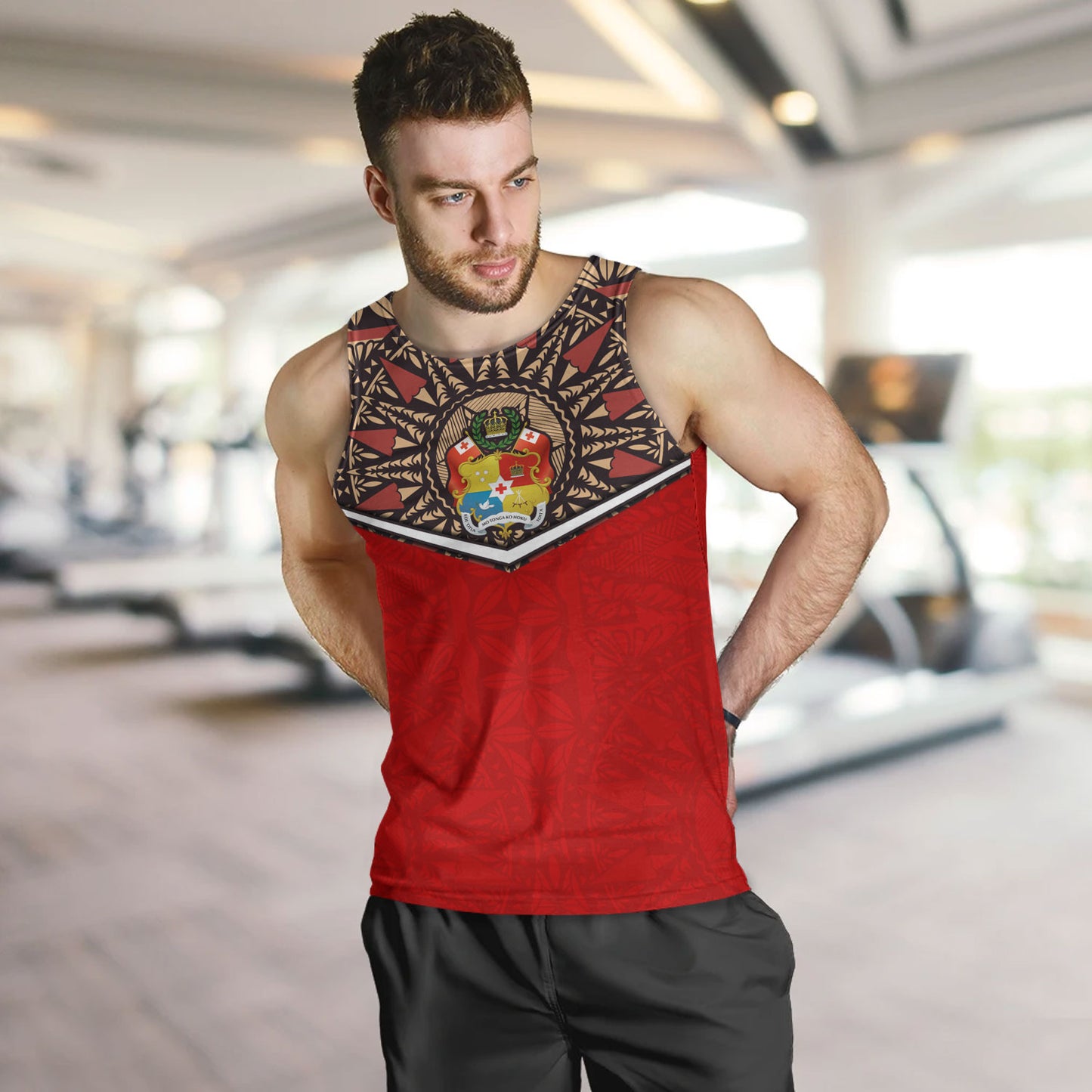 Tonga Tank Top Tongan Ngatu Design