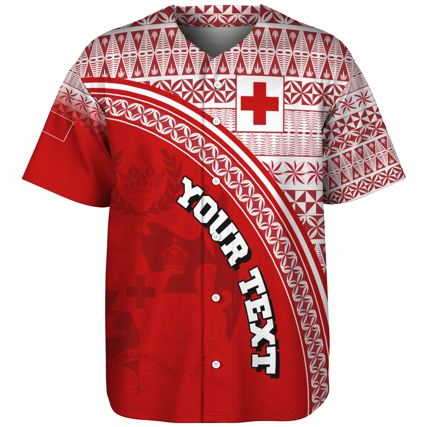 Tonga Custom Personalised Baseball Shirt Tongan Ngatu Pattern Curve Style
