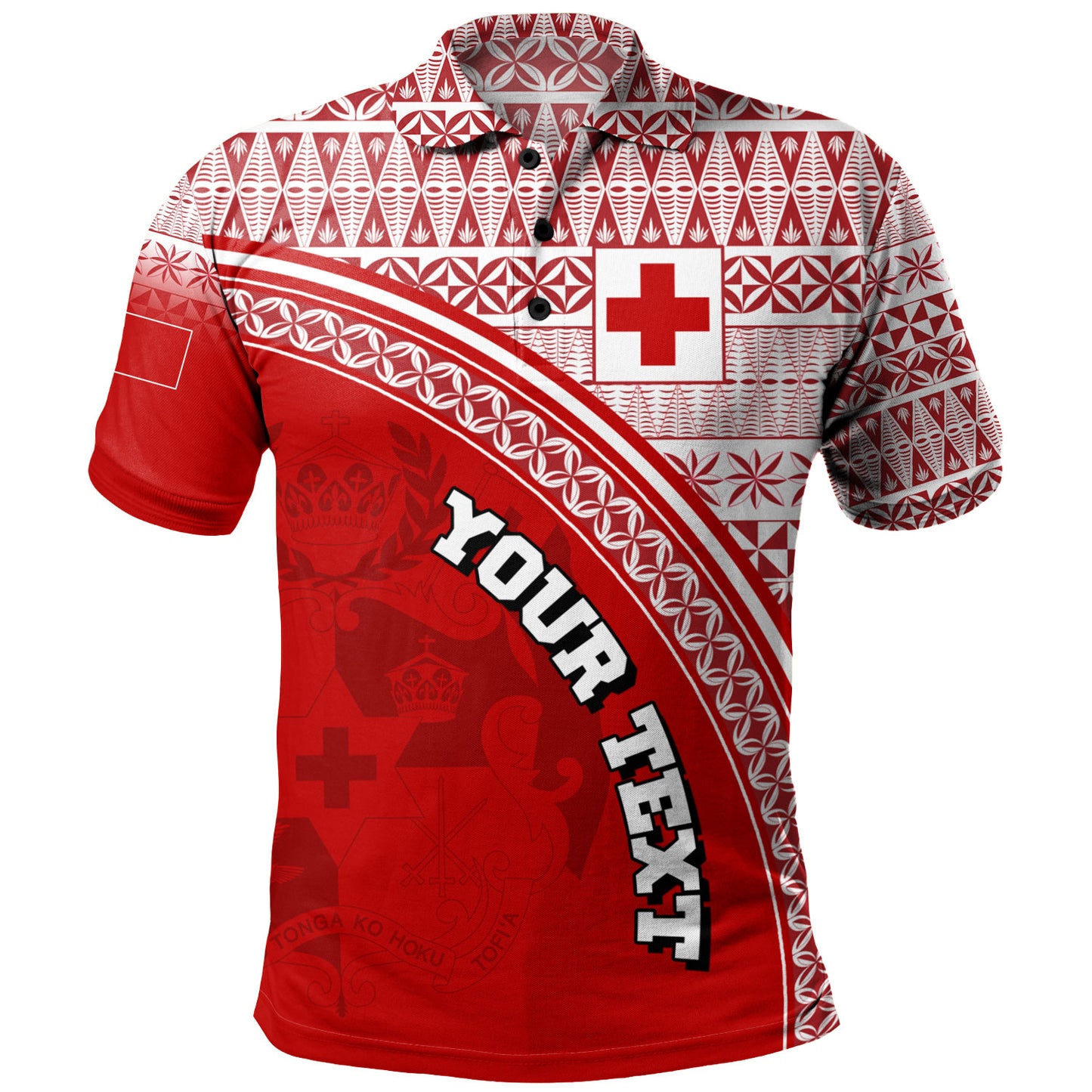 Tonga Custom Personalised Polo Shirt Tongan Ngatu Pattern Curve Style