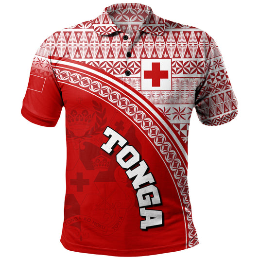 Tonga Custom Personalised Polo Shirt Tongan Ngatu Pattern Curve Style
