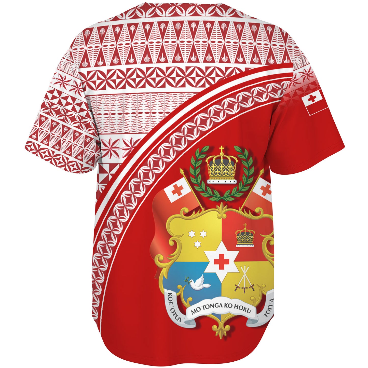 Tonga Custom Personalised Baseball Shirt Tongan Ngatu Pattern Curve Style