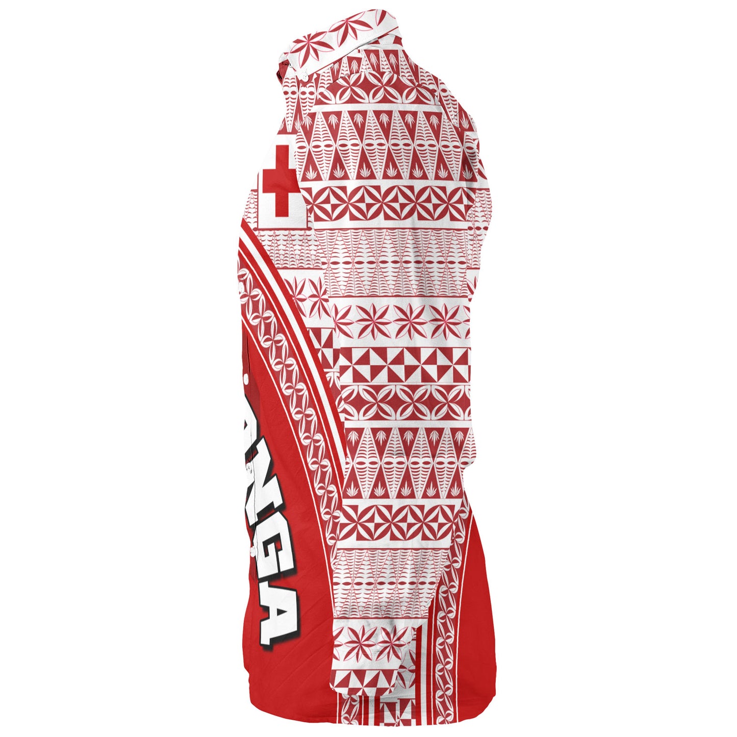 Tonga Custom Personalised Long Sleeve Shirt Tongan Ngatu Pattern Curve Style