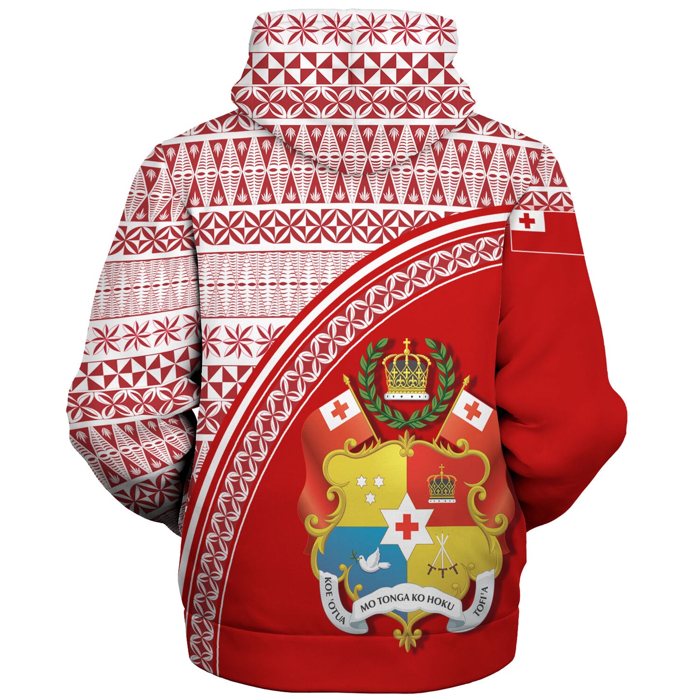 Tonga Custom Personalised Sherpa Hoodie Tongan Ngatu Pattern Curve Style