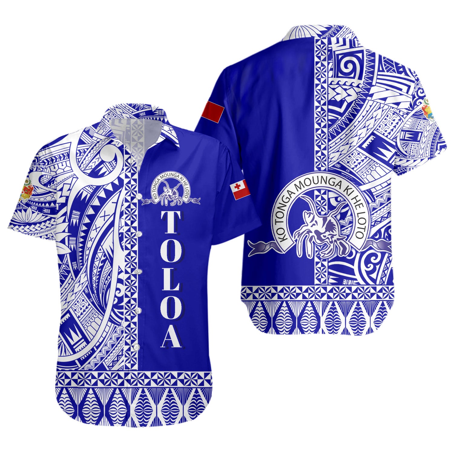 Tonga Custom Personalised Short Sleeve Shirt Tupou College Toloa Simple Ngatu Patterns