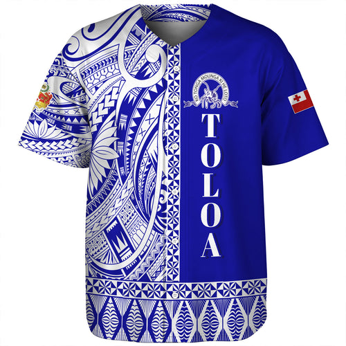 Tonga Custom Personalised Baseball Shirt Tupou College Toloa Simple Ngatu Patterns