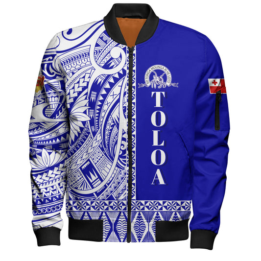Tonga Custom Personalised Bomber Jacket Tupou College Toloa Simple Ngatu Patterns