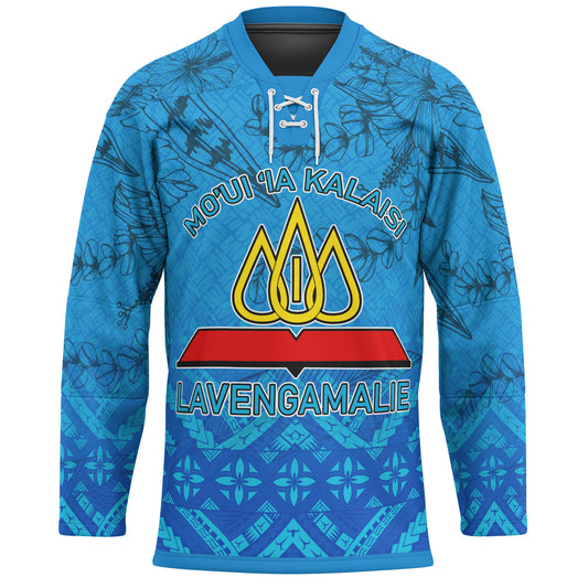 Tonga Custom Personalised Hockey Jersey - Lavengamalie College Logo With Tropical Flowers Hockey Jersey