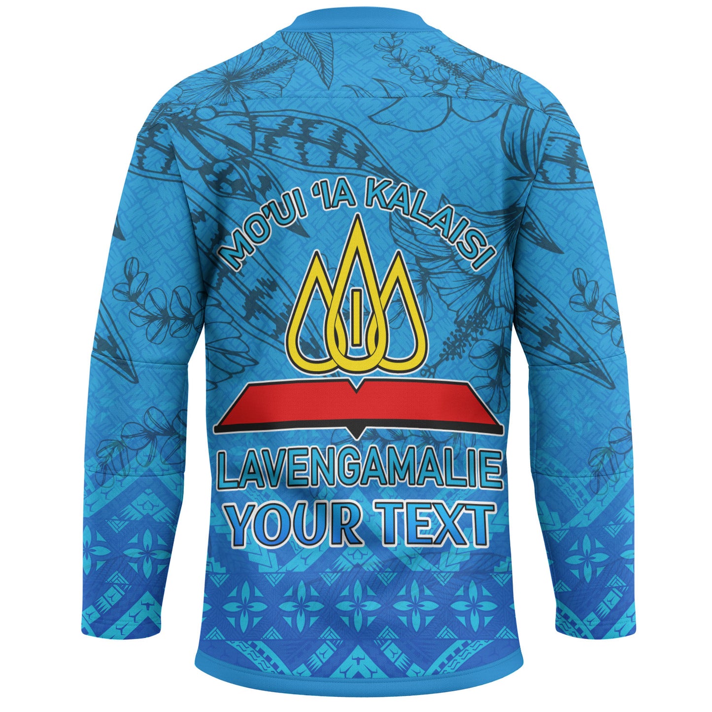Tonga Custom Personalised Hockey Jersey - Lavengamalie College Logo With Tropical Flowers Hockey Jersey