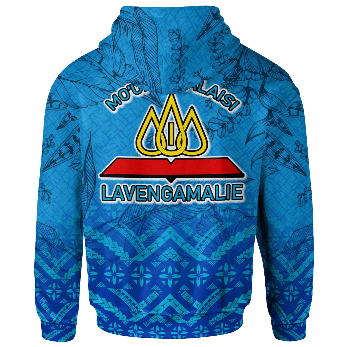 Tonga Custom Personalised Hoodie - Lavengamalie College Logo With Tropical Flowers Hoodie