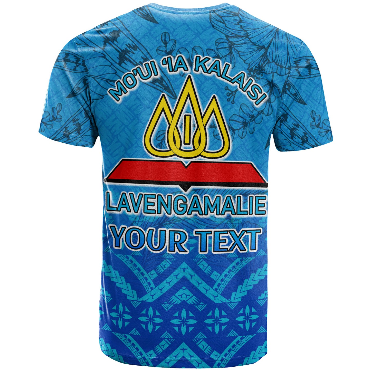 Tonga Custom Personalised T-Shirt - Lavengamalie College Logo With Tropical Flowers T-Shirt