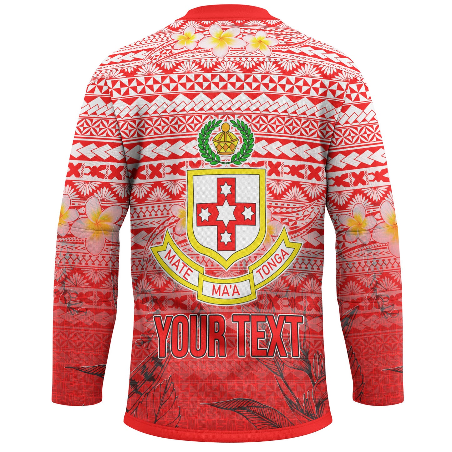 Tonga Custom Personalised Hockey Jersey - Kolisi Tonga With Tropical Flowers