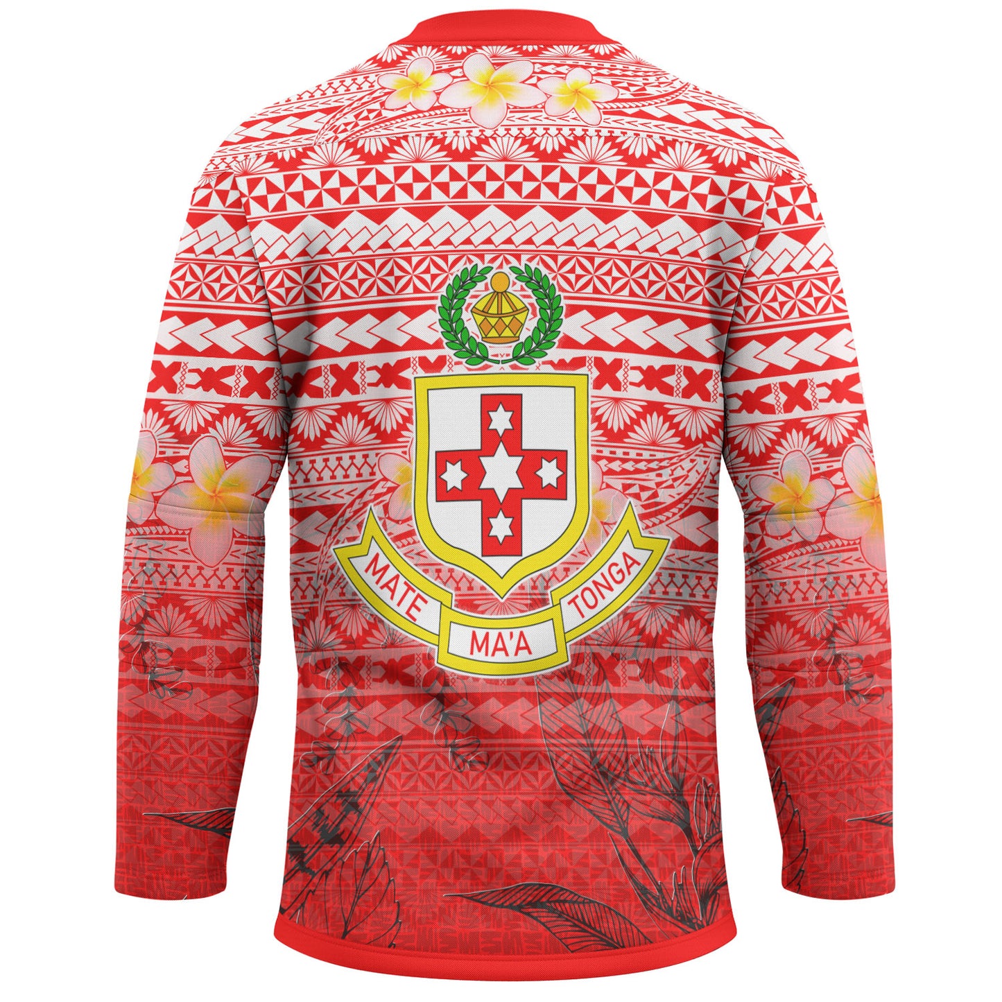 Tonga Custom Personalised Hockey Jersey - Kolisi Tonga With Tropical Flowers
